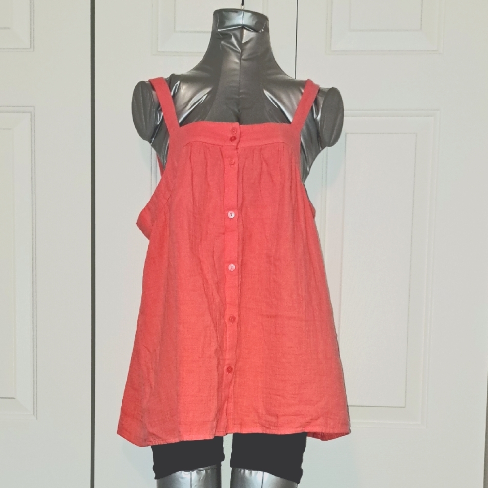 Caslon Coral Glow Flowy Tank Top - Size M